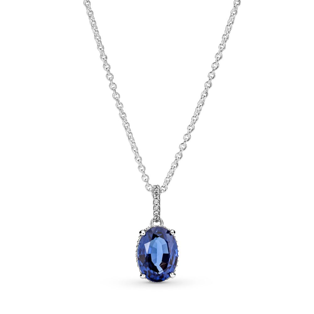 Ogrlica z modrim kristalom 