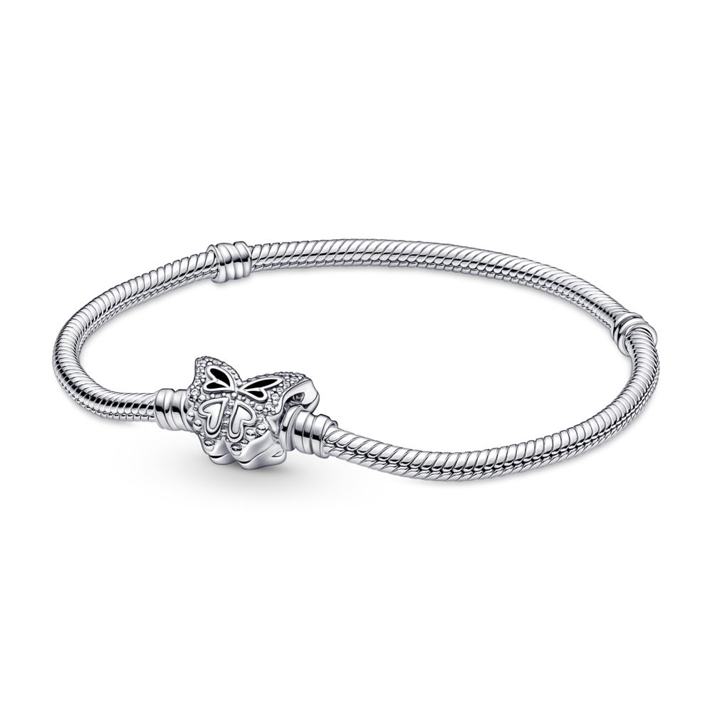 الى ابعد حد لكن شرط مسبق  Pandora Moments Butterfly Clasp Snake Chain Bracelet | PANDORA