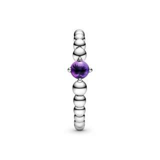 Purple Beaded Ring 