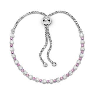 Pink & Clear Sparkle Slider Bracelet 