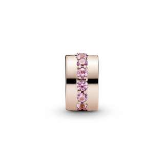 Pink Sparkling Row Clip Charm 