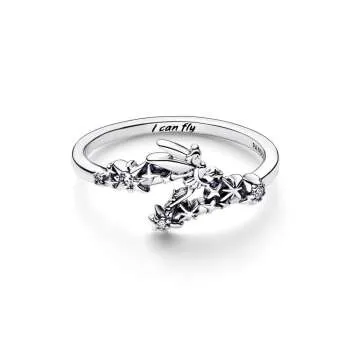 Disney Tinkerbell sterling silver ring with clear cubic zirconia 