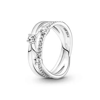 Sparkling Triple Band Ring 
