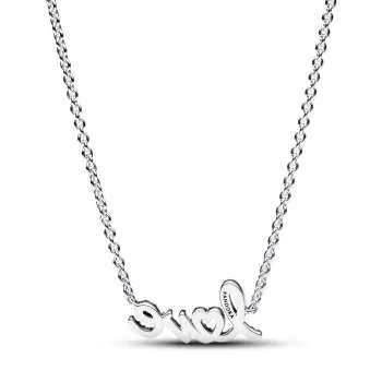 Bleščeča ogrlica z ročno izpisano besedo »Love« (Ljubezen) 