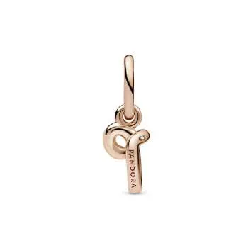 Letter p 14k rose gold-plated dangle with clear cubic zirconia 