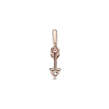 Arrow 14k rose gold-plated mini dangle with clear cubic zirconia 