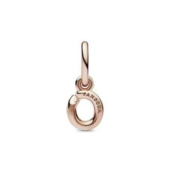 Letter o 14k rose gold-plated dangle with clear cubic zirconia 