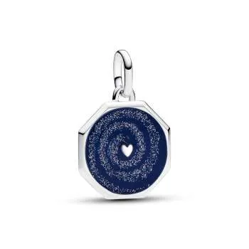 Medaljon z motivom srca in galaksije Pandora ME 
