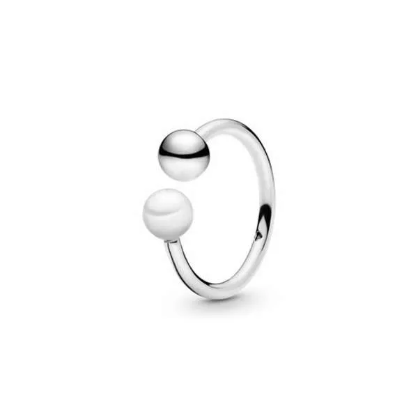 Bead & Freshwater Cultured Pearl Open Ring 