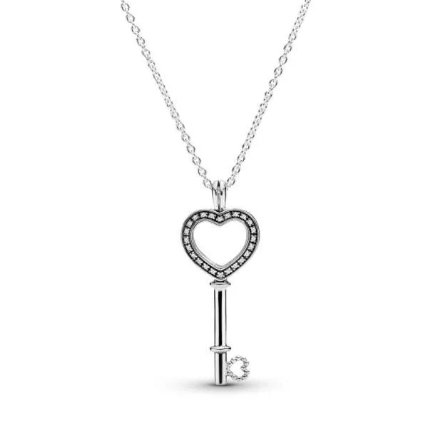 Pandora Lockets Heart Key Necklace 