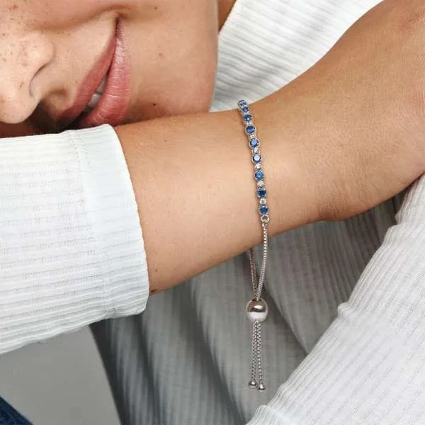 Blue and Clear Sparkle Slider Bracelet 