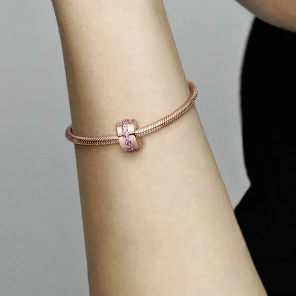 Pink Sparkling Row Clip Charm 