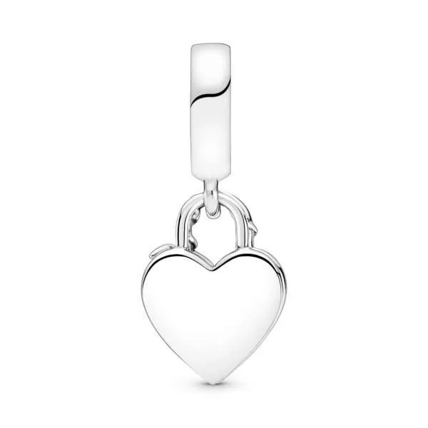 Obesek v obliki ključavnice z motivom srca in vrtnice 