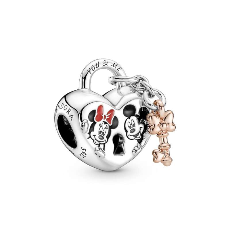 Obesek v obliki ključavnice z motivom Miki in Mini Miške iz Disney kolekcije 