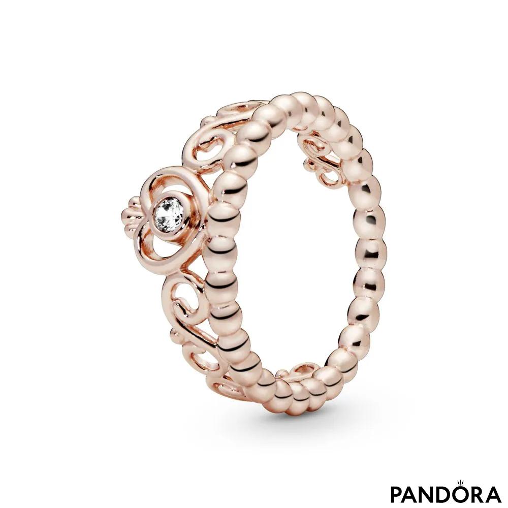 Pandora Signature Women's 14k Rose Gold-Plated Princess Tiara Crown Cubic  Zirconia Ring, Size 50, No Box : Amazon.co.uk: Fashion