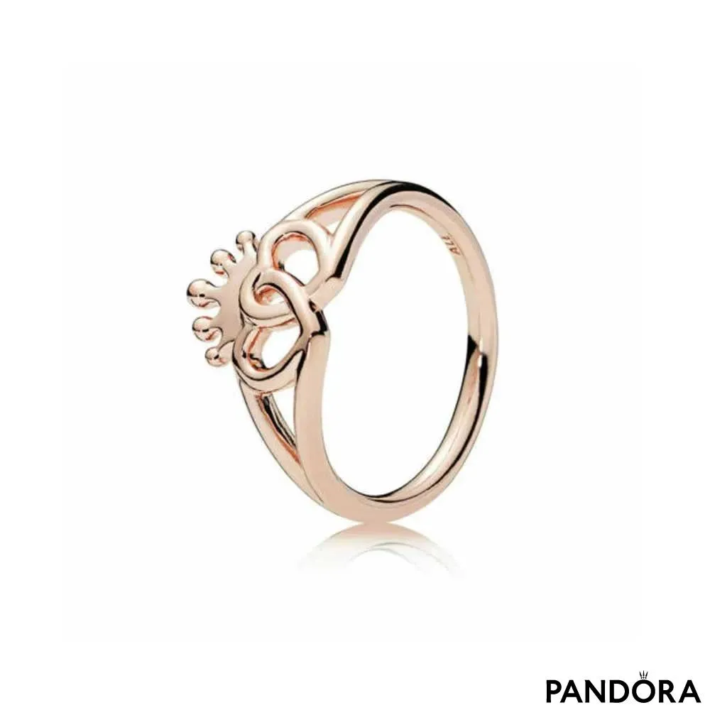 PANDORA Rose prstan povezana srca 