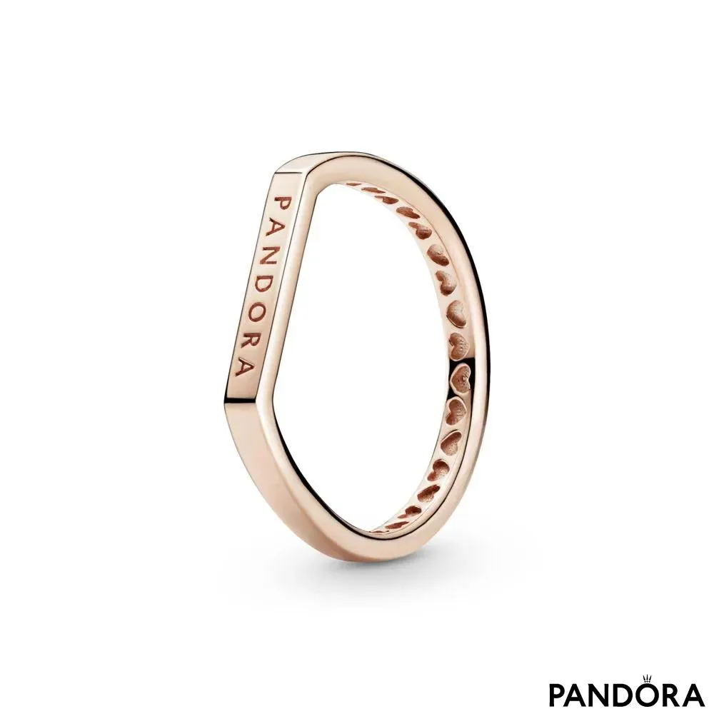 Prstan za nizanje Pandora Rose z logotipom 