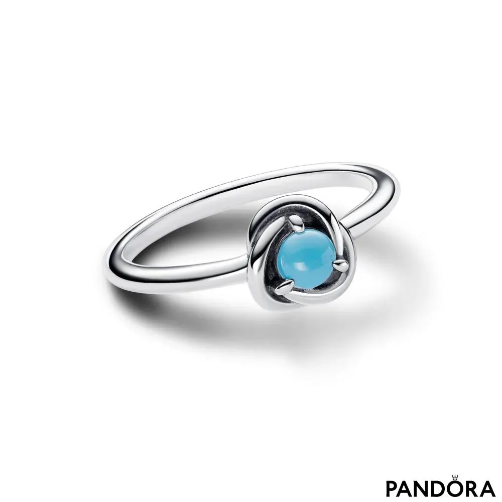Turquoise Blue Eternity Circle Ring 