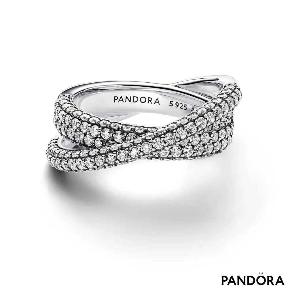 Pandora Timeless Pavé Crossover Dual Band Ring 