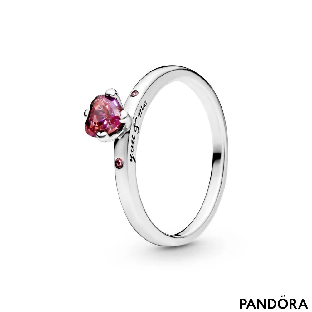 PANDORA Pink Pave Sparkle Elevated Heart Ring