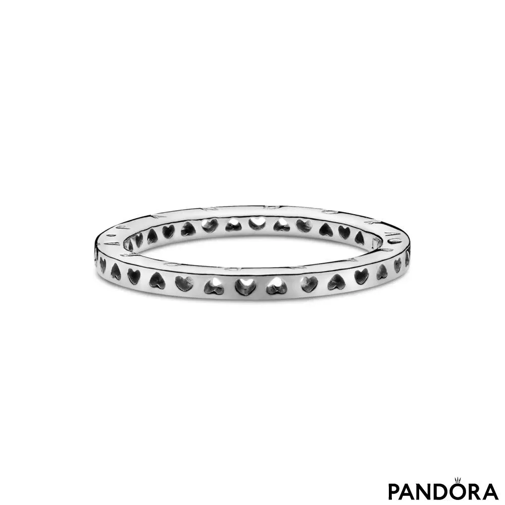 Hearts & Pandora Logo Ring 