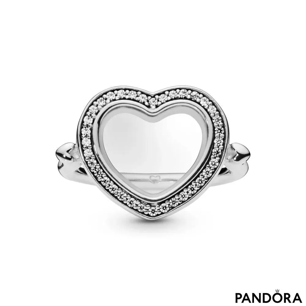 Pandora Lockets Sparkling Heart Ring 