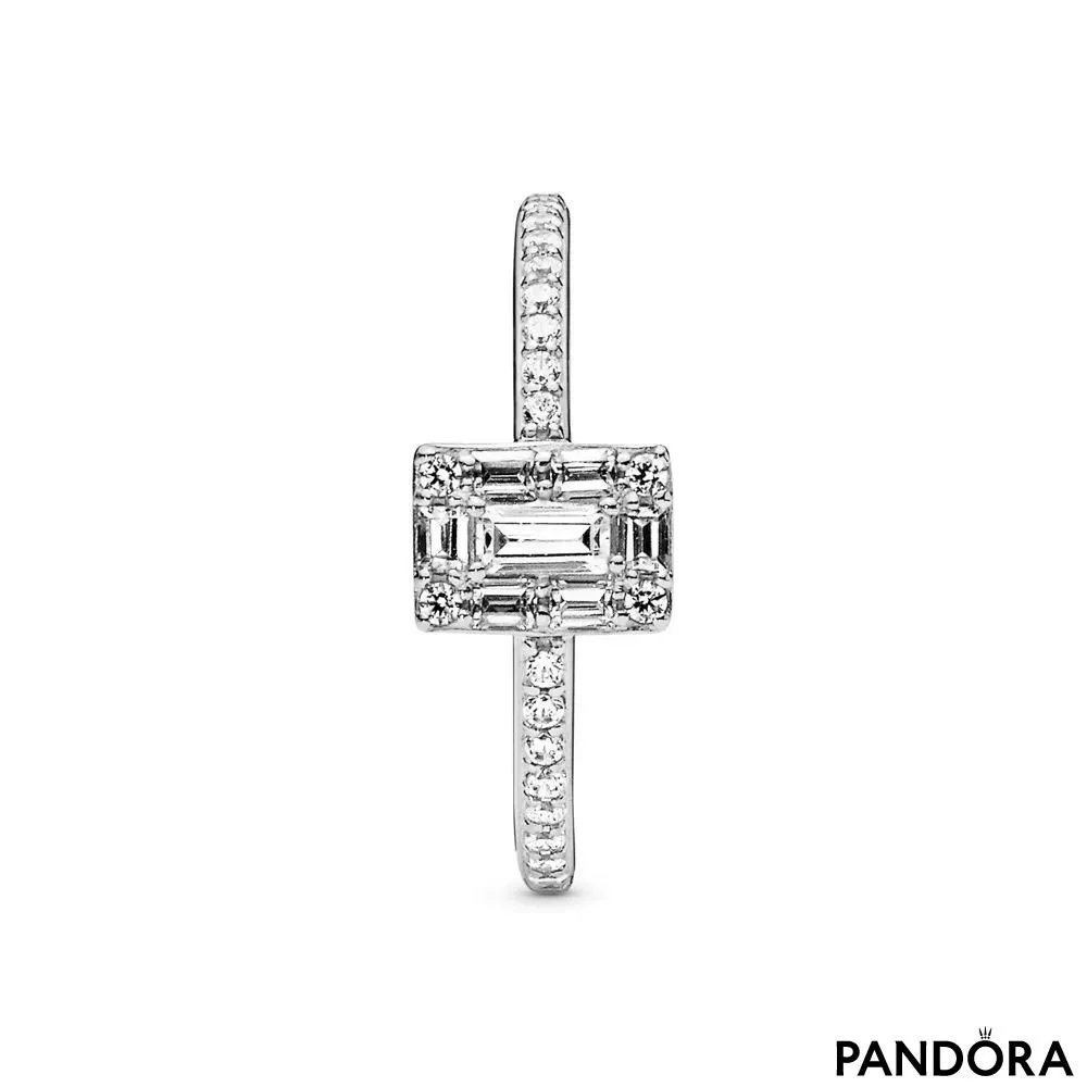 Sparkling Square Halo Ring 