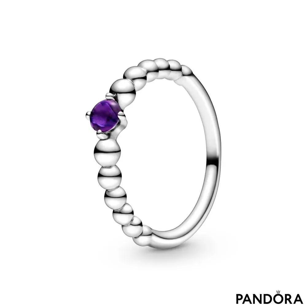 Purple Beaded Ring 