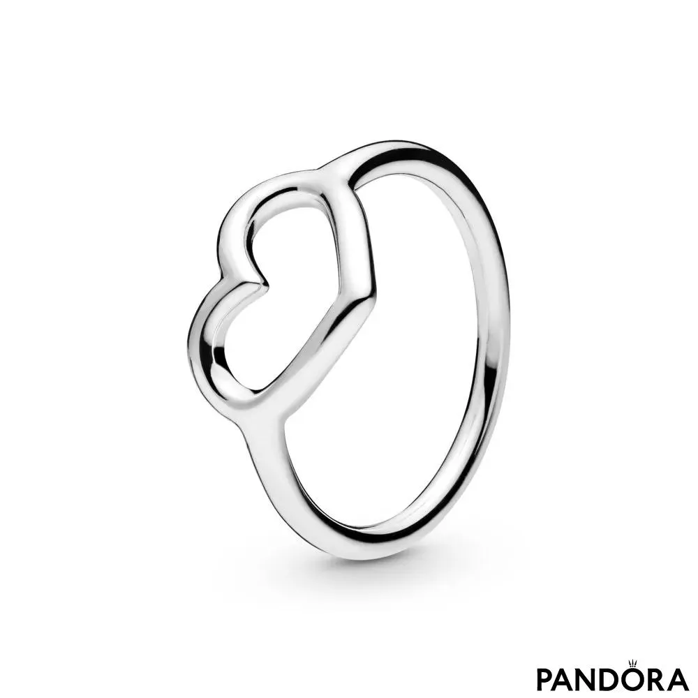 Polished Open Heart Ring 