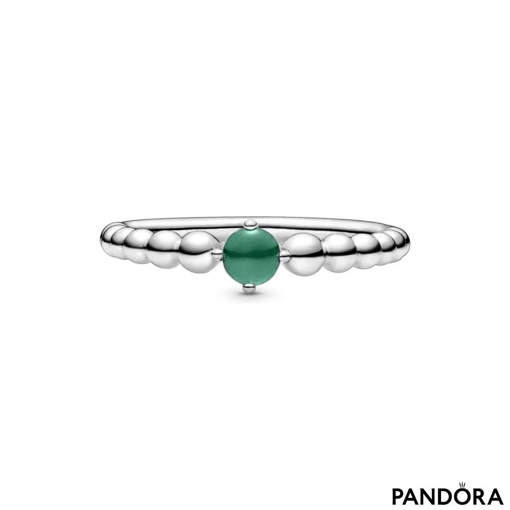 Rainforest Green Beaded Ring 