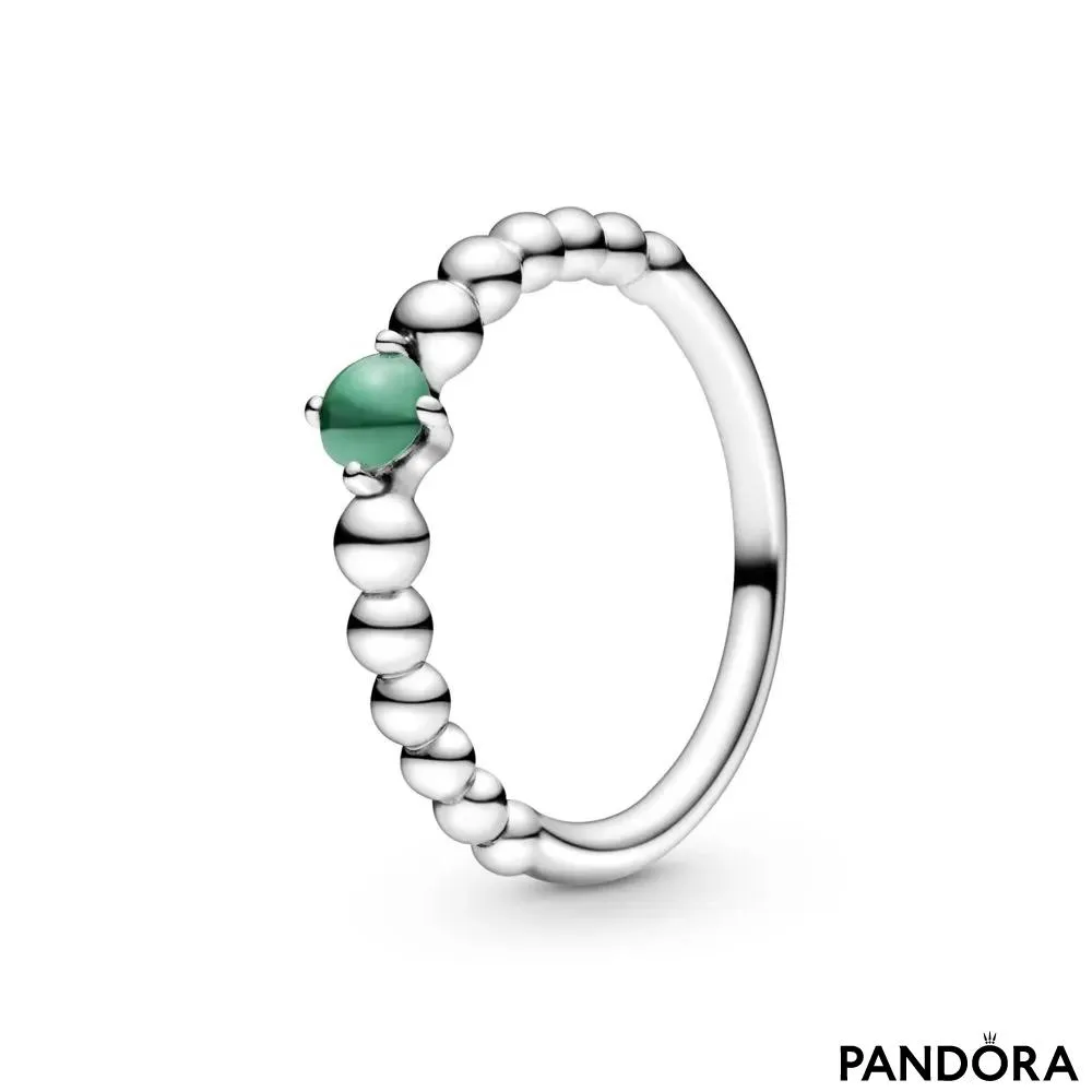 Rainforest Green Beaded Ring 
