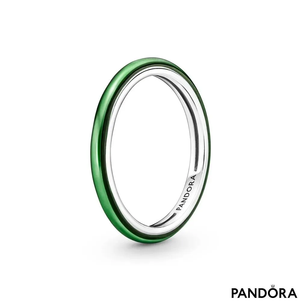 Prstan Pandora ME v lasersko zeleni barvi 