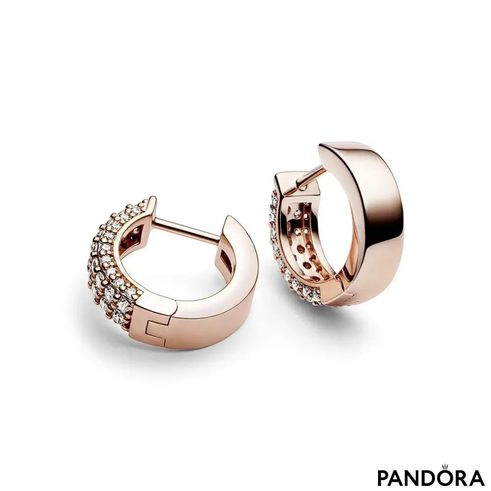 Pandora Timeless Pavé Double-row Hoop Earrings 
