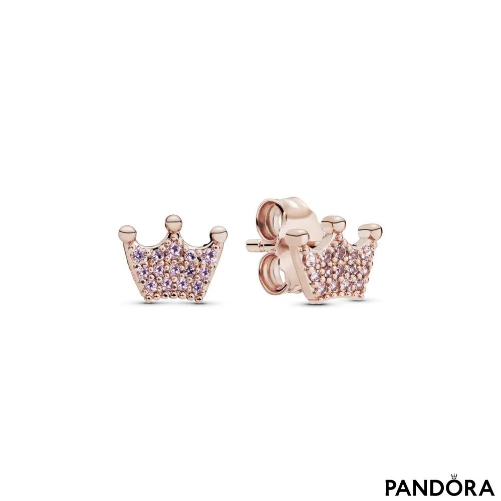 PANDORA : Pink Sparkling Crown Stud Earrings - Annies Hallmark and  Gretchens Hallmark $75.00