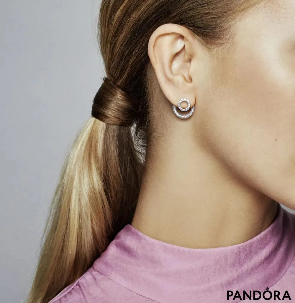 Pandora Logo Circle Stud Earrings 