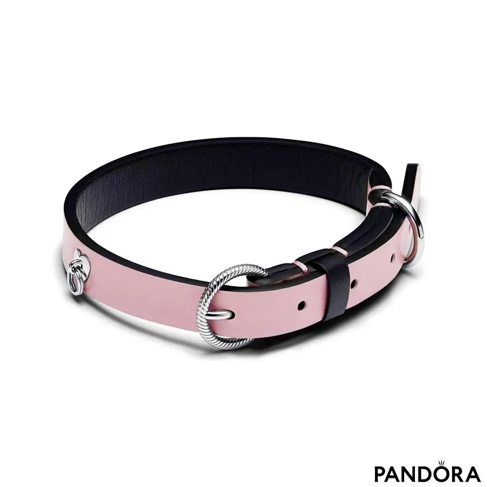 Pink Leather-free Fabric Pet Collar 