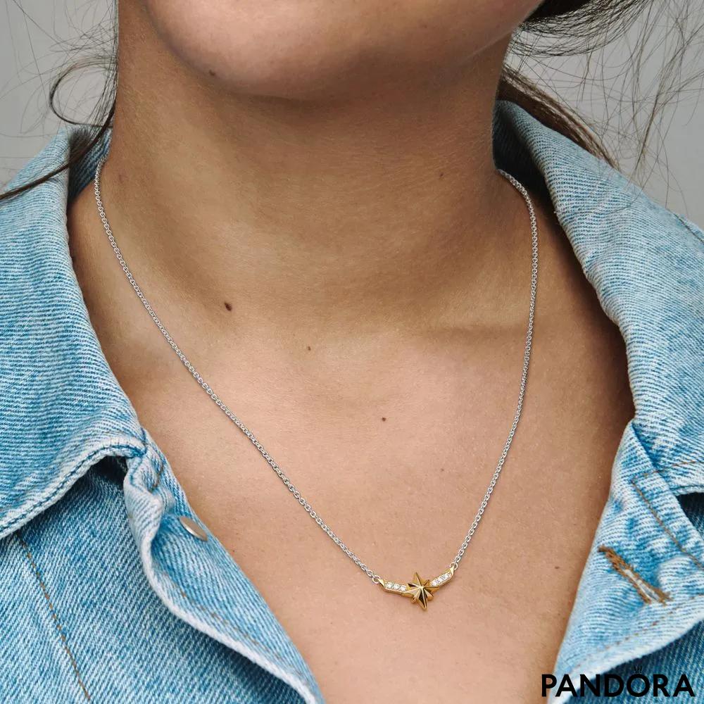 Pandora Talisman Lab-grown Diamond Star Pendant Necklace, 14 K Gold, 0.25  carat TW