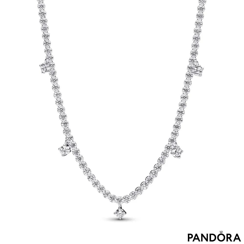 Sterling silver necklace with clear cubic zirconia | PANDORA