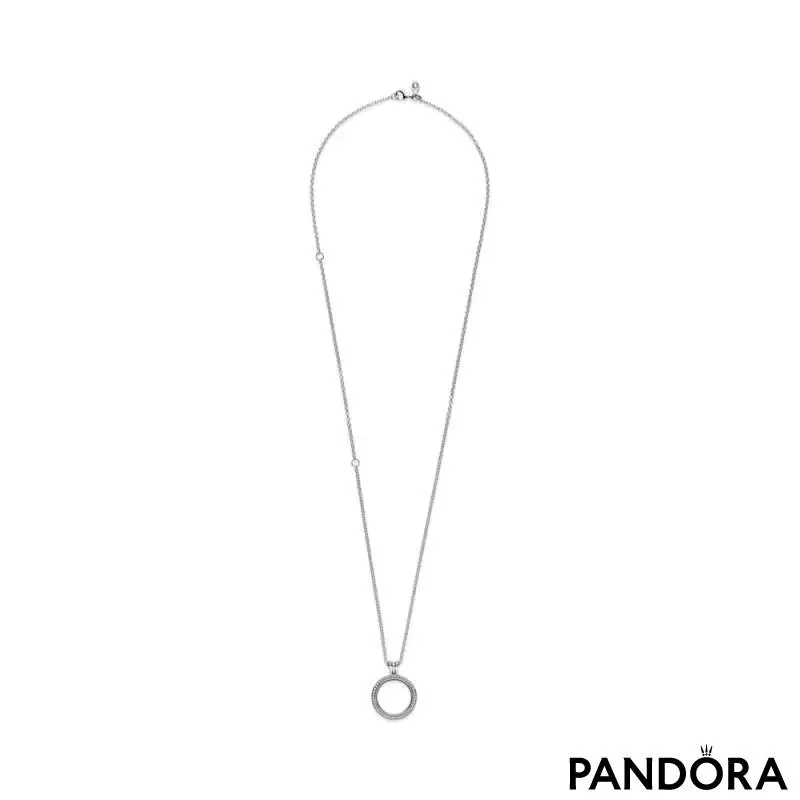 Pandora Floating Lockets Sparkling Necklace 