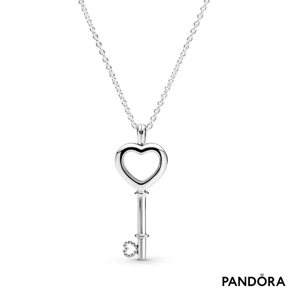 Pandora Lockets Heart Key Necklace 