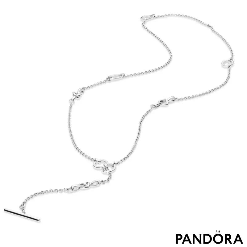 9ct White Gold Diamond T Bar Necklace 16