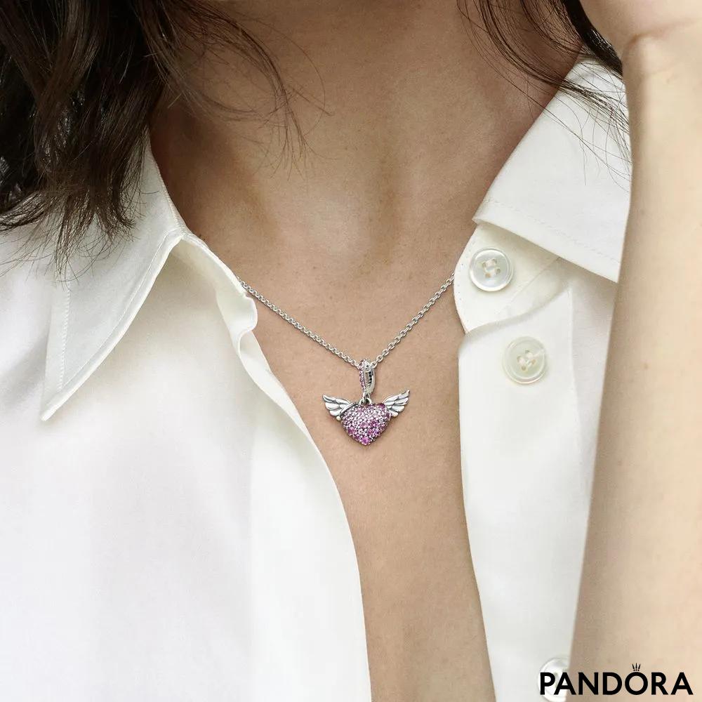 Pandora Heart Angel Wings Necklace Chain & Sparkling Pendant 45cm Long  Women Unique Gift - Etsy