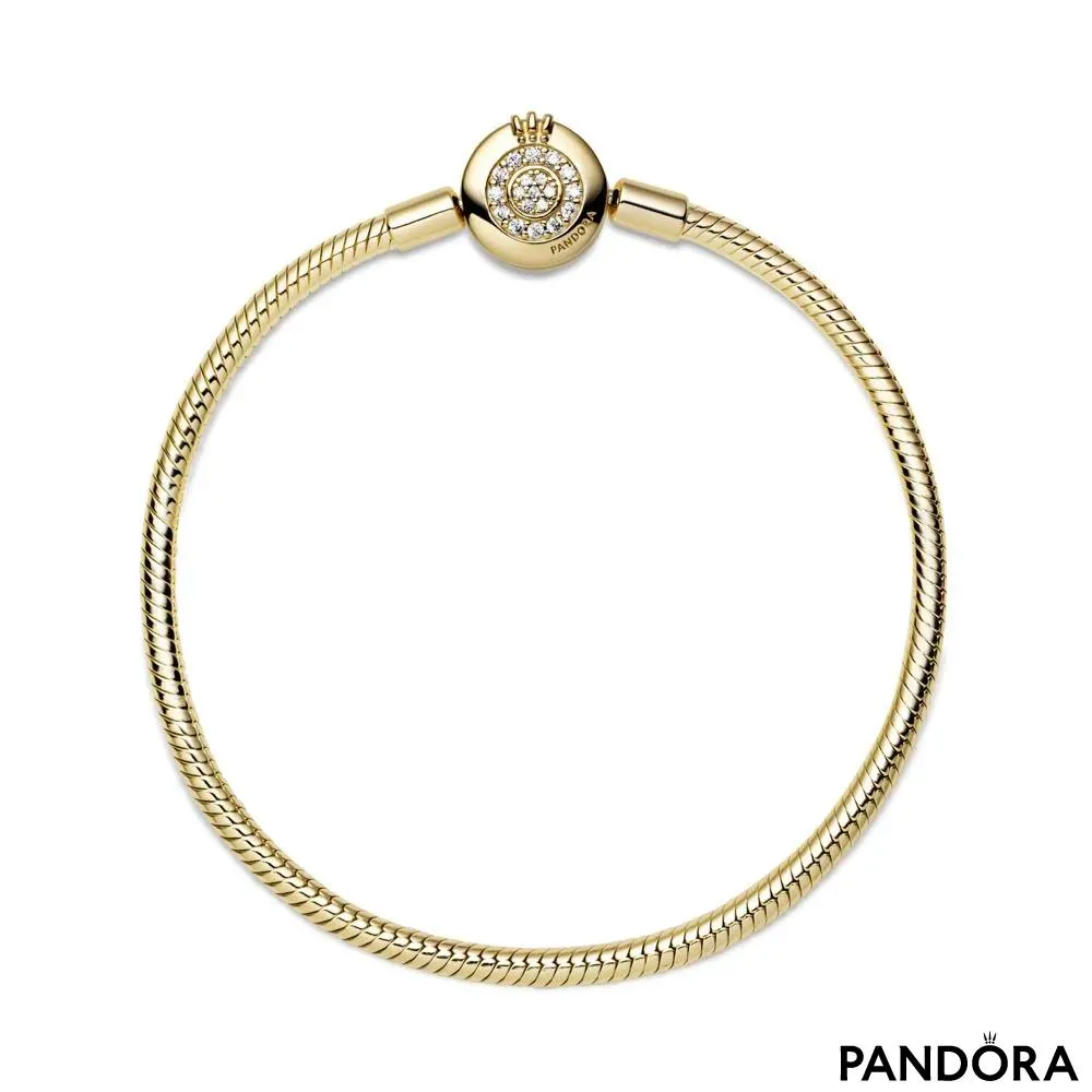 Pandora Moments Sparkling Crown O Snake Chain Bracelet 
