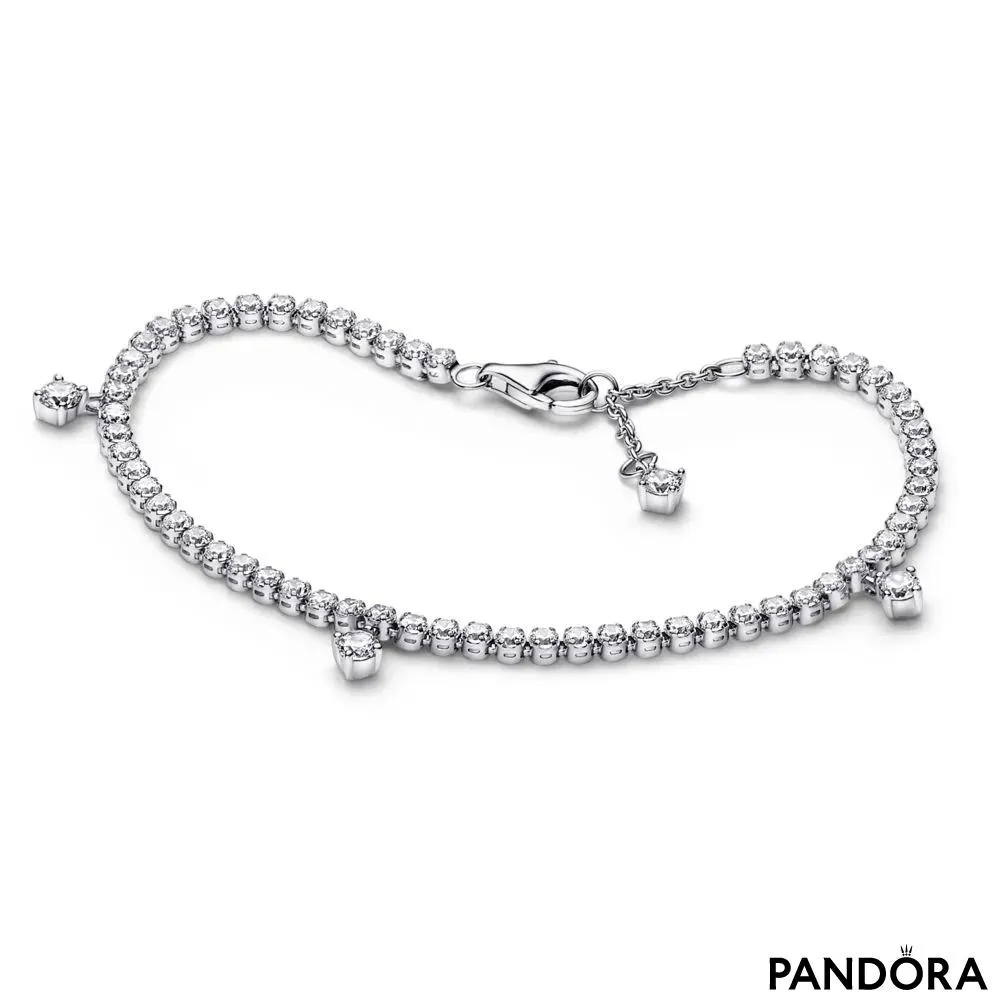 Sterling silver bracelet with clear cubic zirconia 