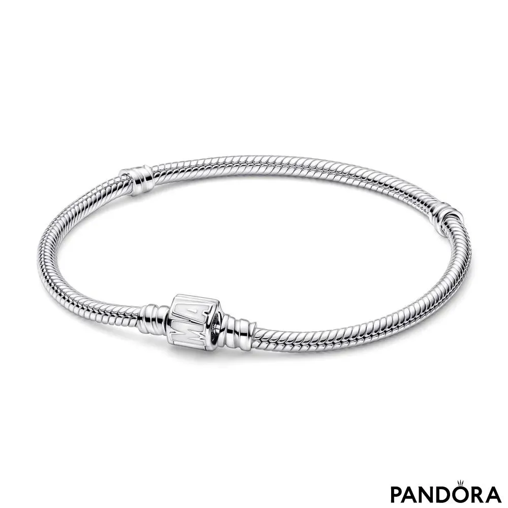Pandora Moments Marvel Logo Clasp Snake Chain Bracelet 