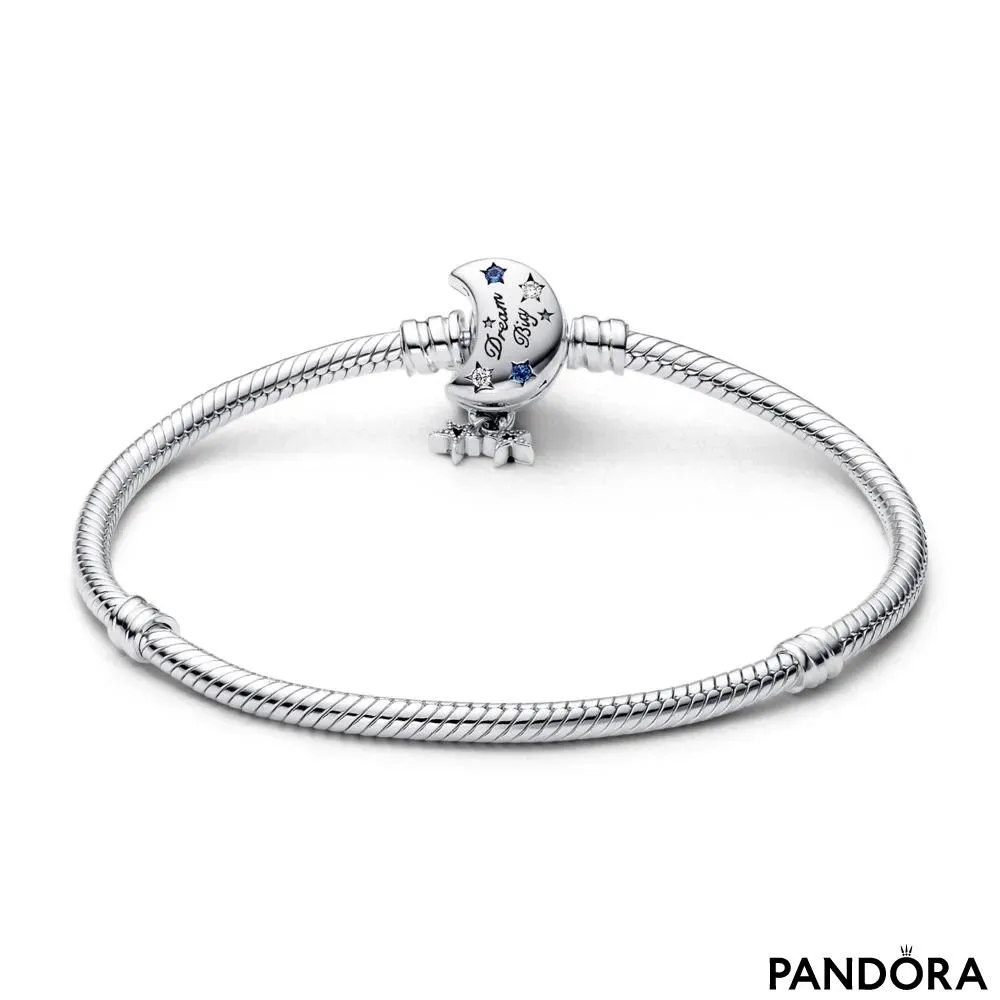 Členasta zapestnica v obliki kače z zaponko v obliki lune iz zbirke Pandora Moments 