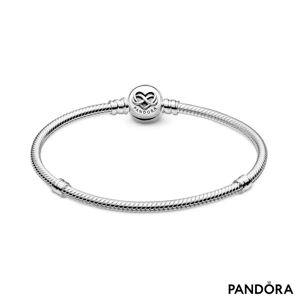 Pandora Moments Heart Infinity Clasp Snake Chain Bracelet 