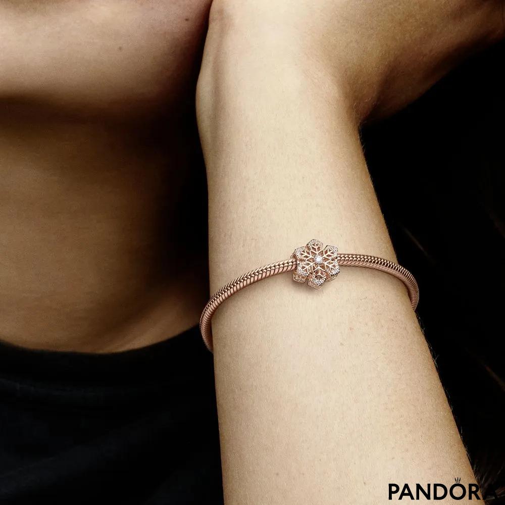 Sparkling & Polished Lines Charm | Rose gold plated | Pandora US