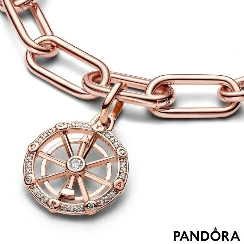 Obesek v obliki medaljona z motivom kolesa sreče Pandora ME 