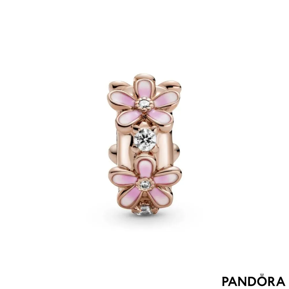 Pink Daisy Spacer Clip Charm 